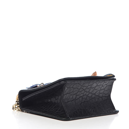 Christian Dior Crinkled Lambskin Embellished Diorama Club Bag Black 4 of 9