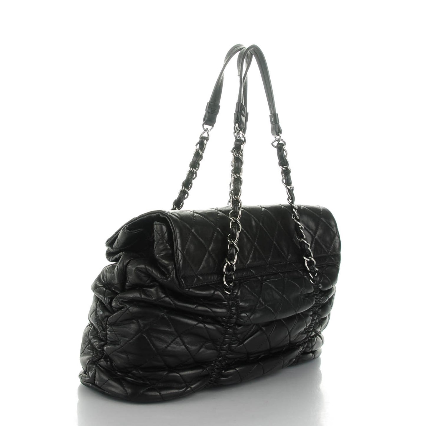 Lambskin Quilted Sharpei Flap Black