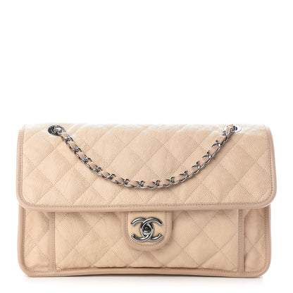 Chanel Caviar Quilted Large French Riviera Flap Beige 1 of 8
