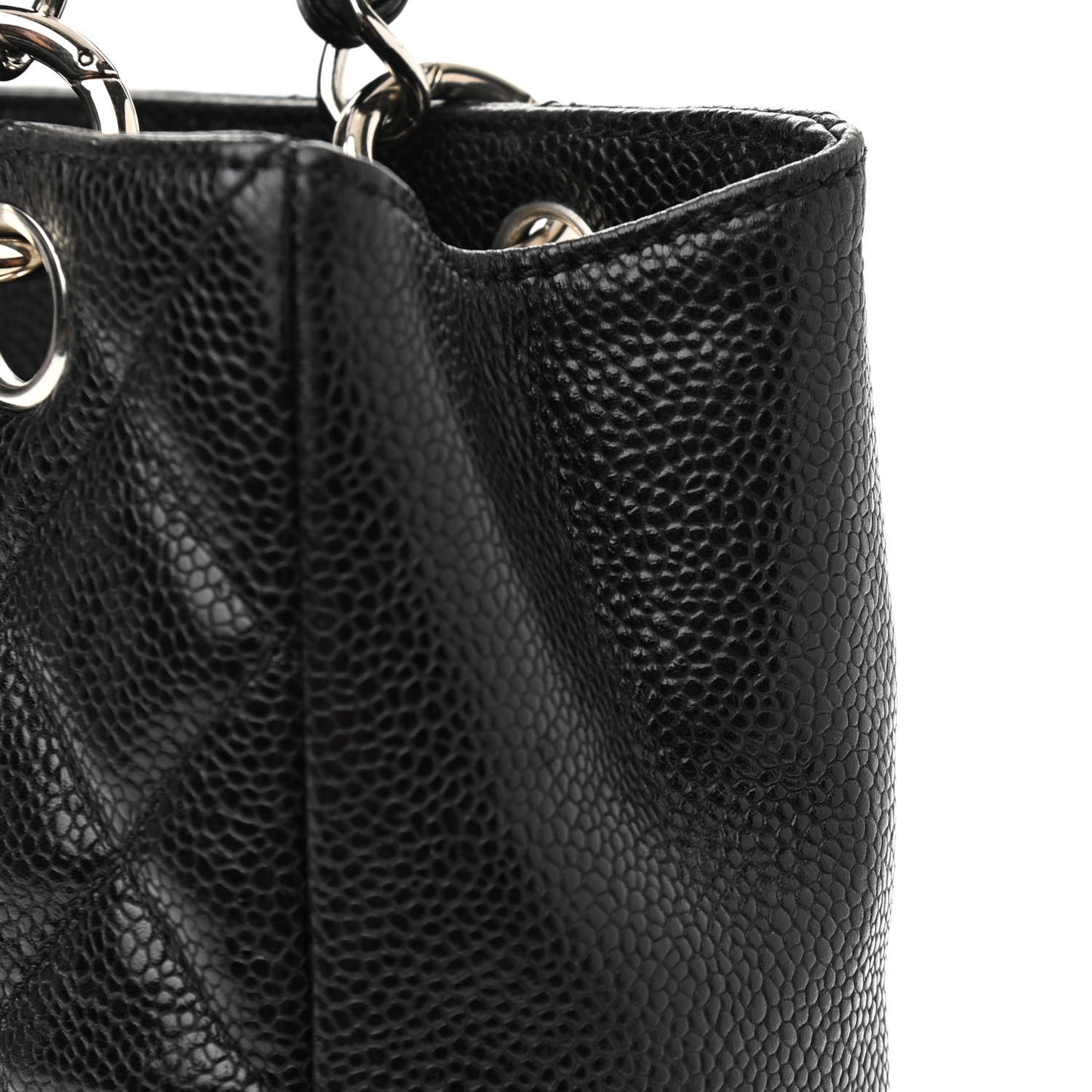Caviar Quilted Petit Shopping Tote PST Black