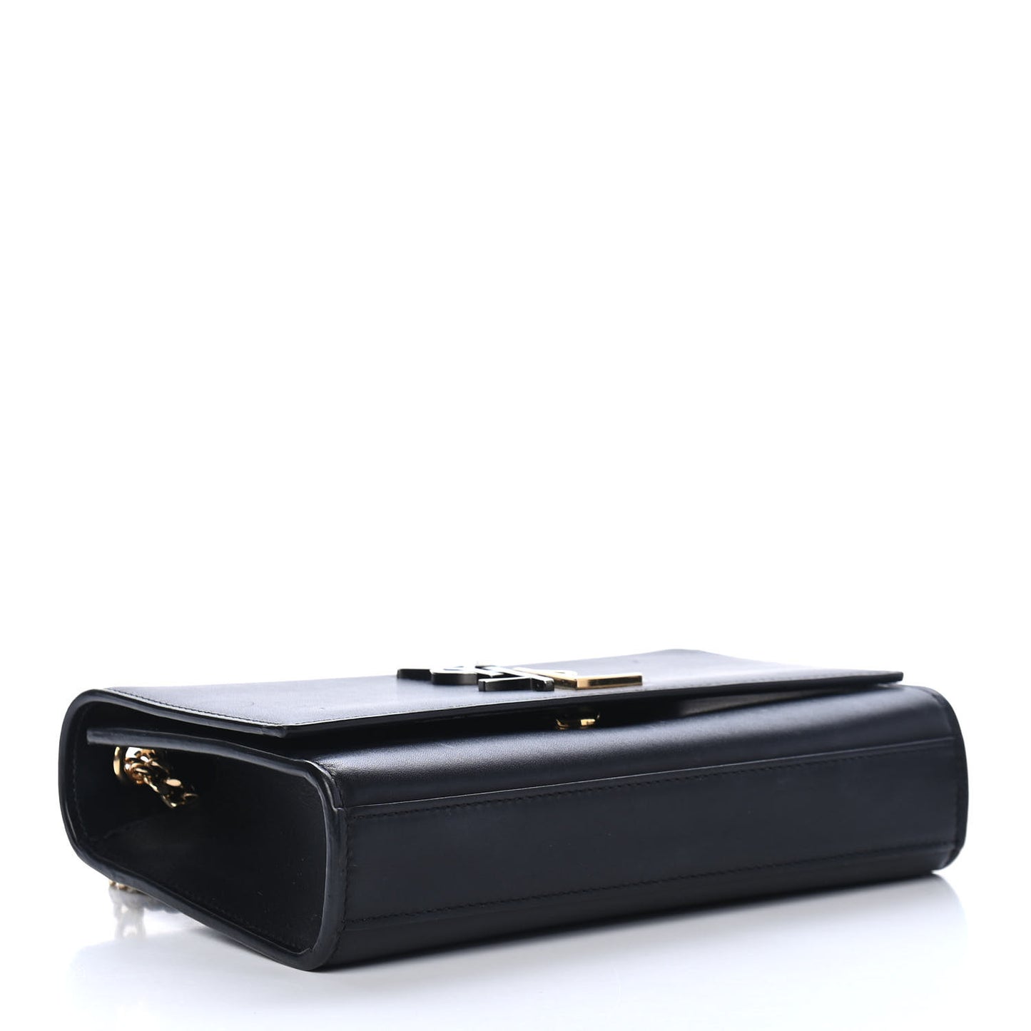 Smooth Calfskin Small Deconstructed Monogram Kate Satchel Black