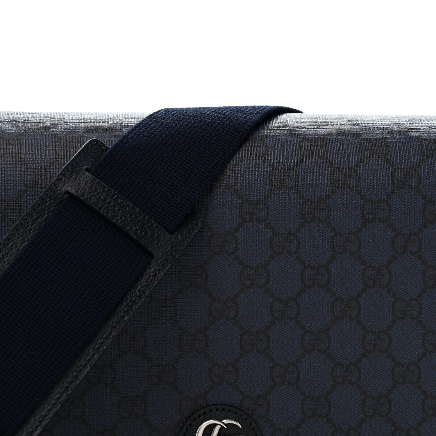 Gucci Tender GG Supreme Monogram Textured Dollar Calfskin Ophidia Messenger Bag Dark Blue 8 of 13