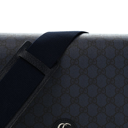 Gucci Tender GG Supreme Monogram Textured Dollar Calfskin Ophidia Messenger Bag Dark Blue 8 of 13