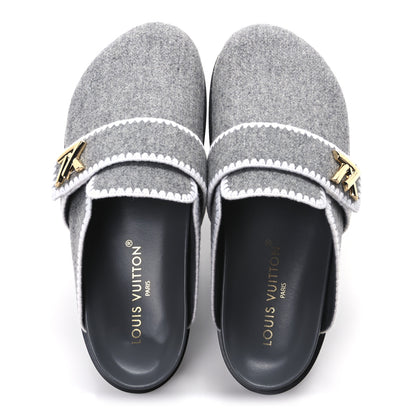 Louis Vuitton Wool Womens Cosy Flat Comfort Clog Mules 42 Anthracite Grey 2 of 9