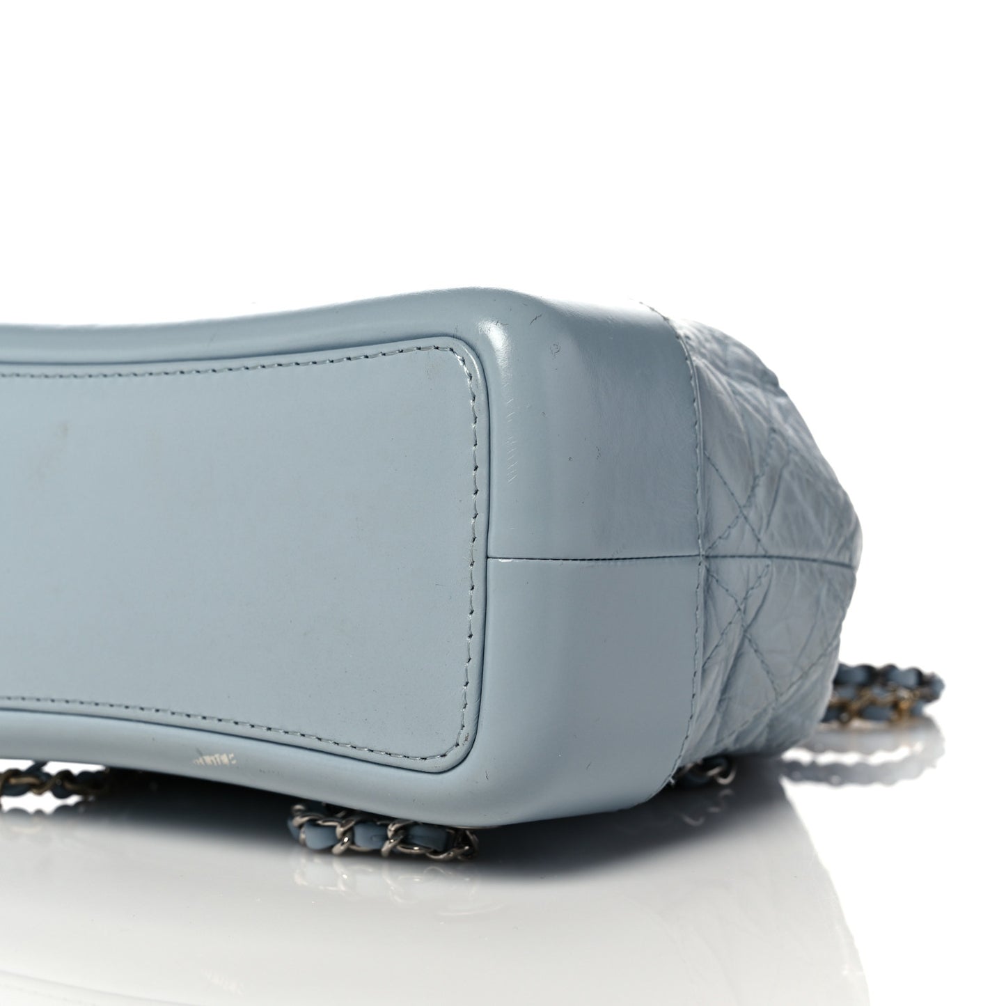 Aged Calfskin Quilted Small Gabrielle Backpack Light Blue