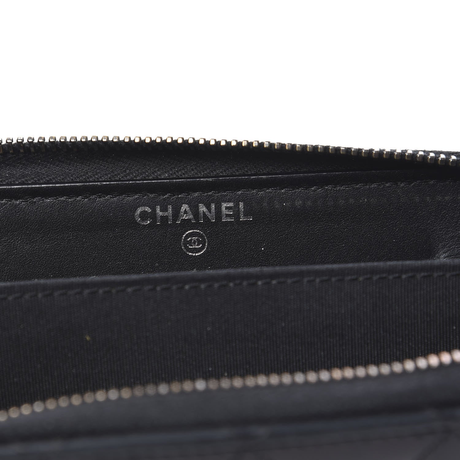 Chanel Glazed Calfskin Quilted Small Coco Boy Zip Around Wallet Black 6 of 9