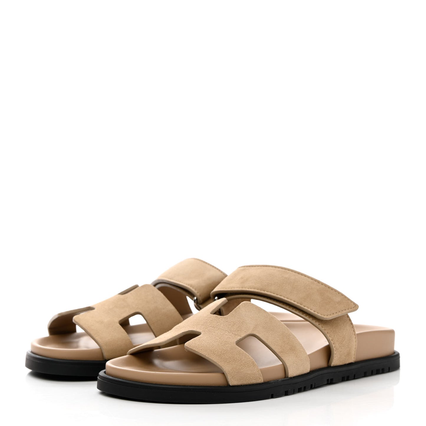 Suede Goatskin Womens Chypre Sandals 36 Beige Argile
