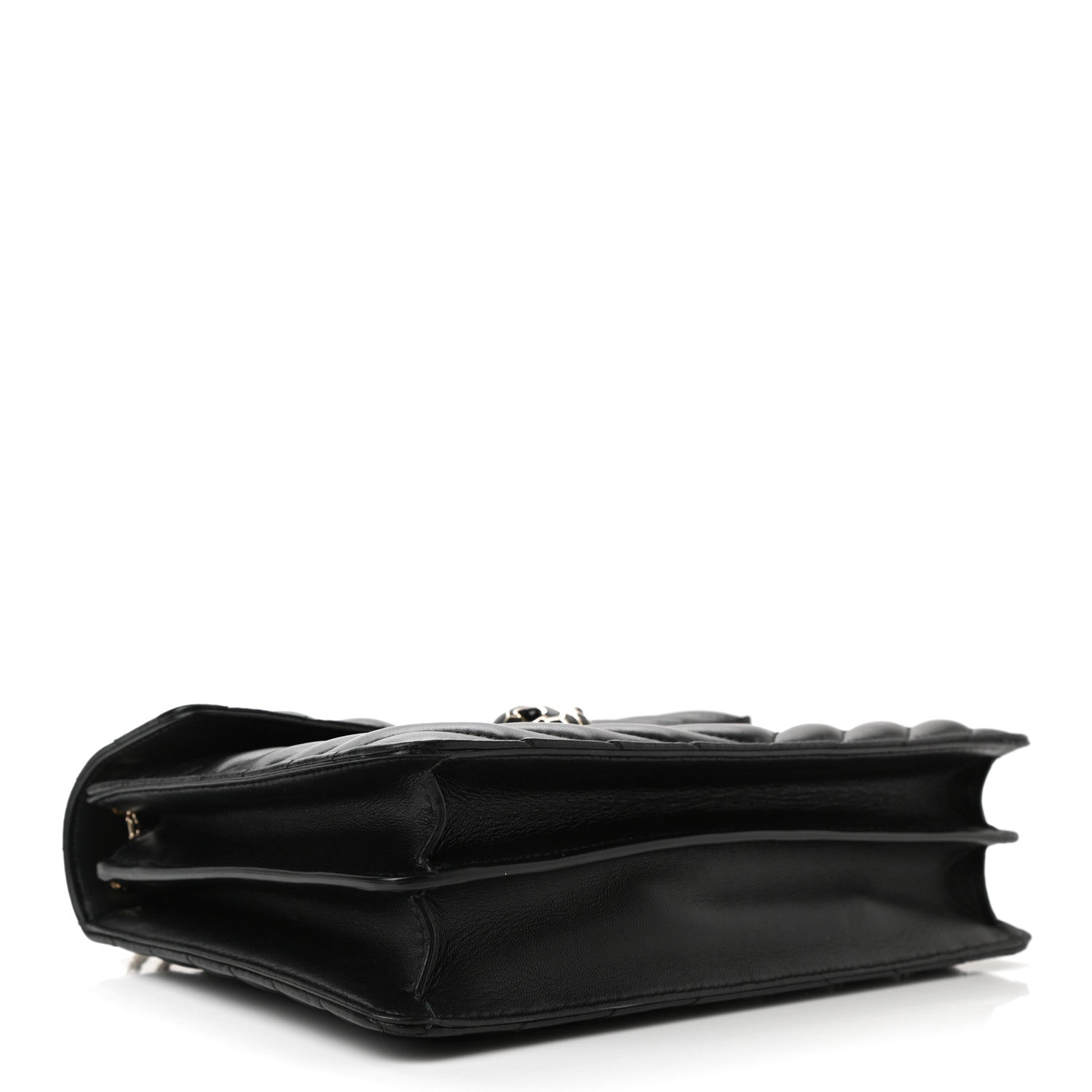 Bulgari Calfskin Quilted Serpenti Forever Shoulder Bag Black 4 of 10