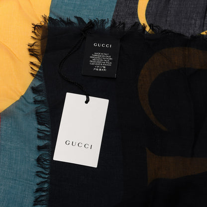 Gucci Modal Silk Logo Square Scarf Black 4 of 4