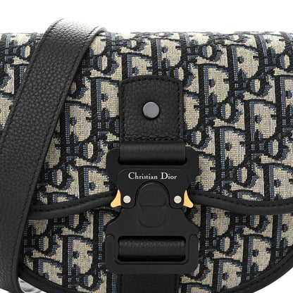 Christian Dior Oblique Grained Calfskin Mini Gallop Bag With Strap Black Beige 8 of 11