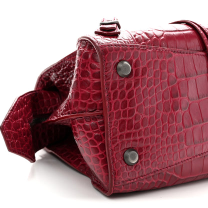 Balenciaga Calfskin Crocodile Embossed Neo Classic Silver Hardware S City Raspberry 8 of 12