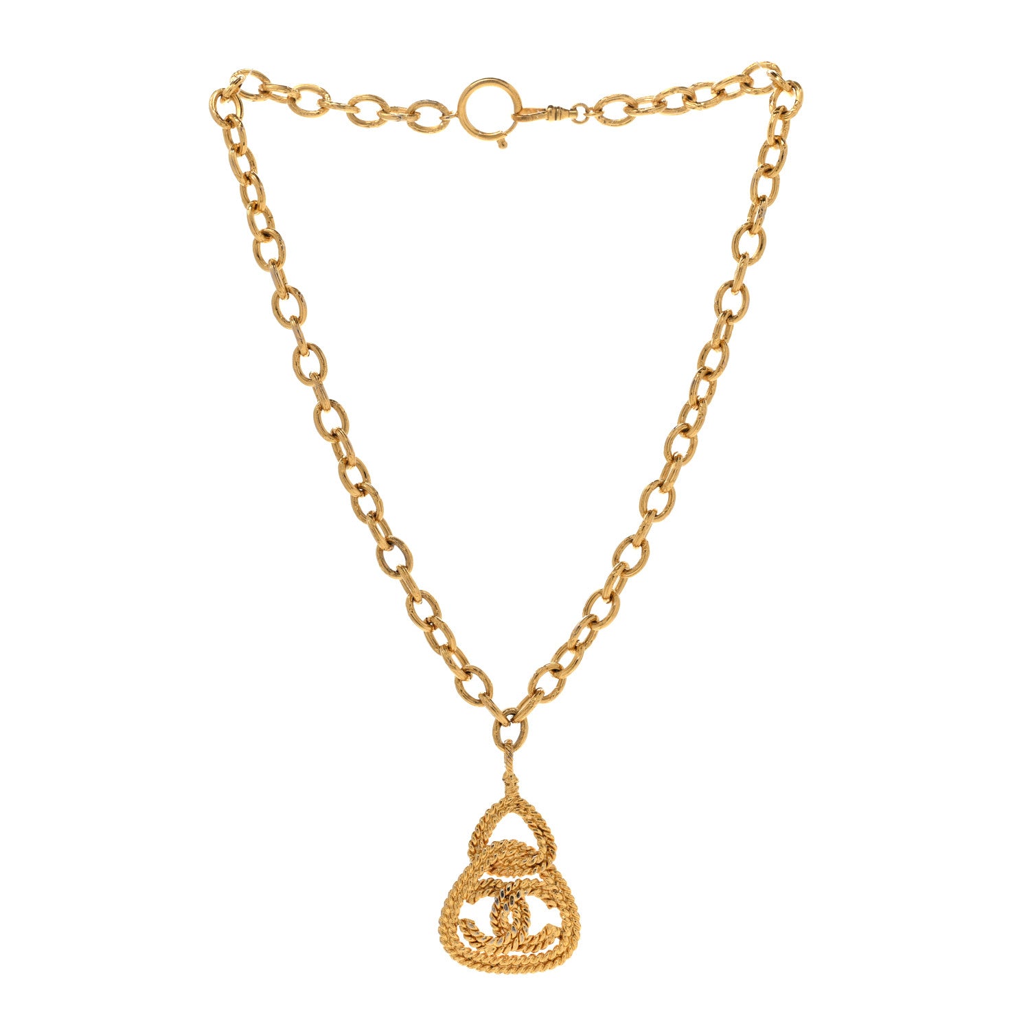 Chanel CC Chain Pendant Necklace Gold 3 of 7