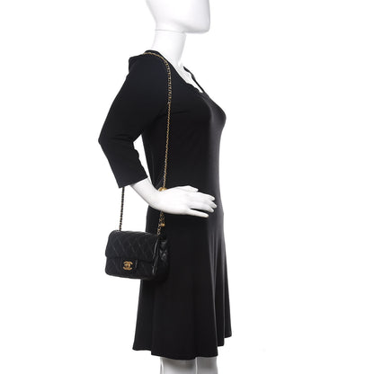Chanel Lambskin Quilted Mini Pearl Crush Flap Black 2 of 9