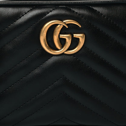 Gucci Calfskin Matelasse Mini GG Marmont Chain Shoulder Bag Black 8 of 10
