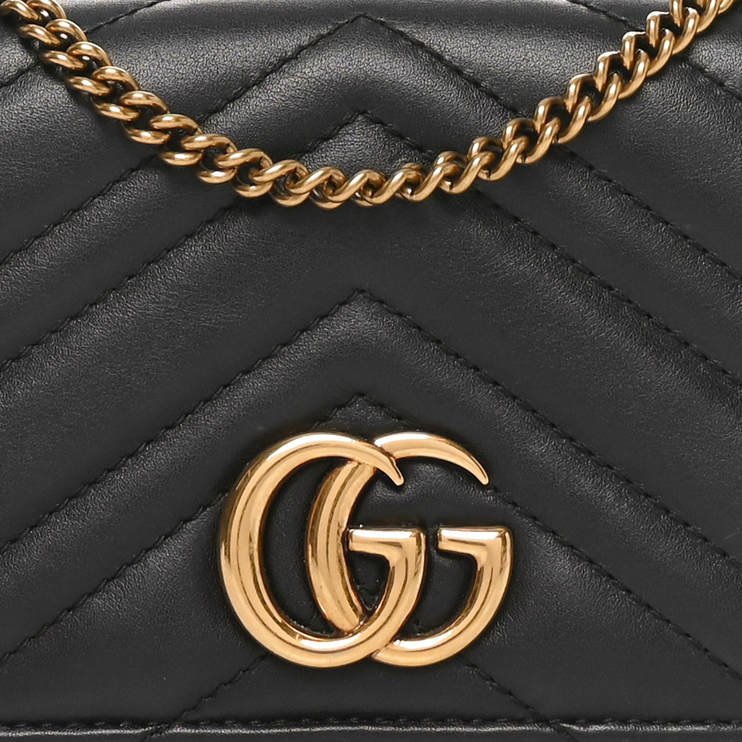 Calfskin Matelasse GG Marmont Mini Bag Black