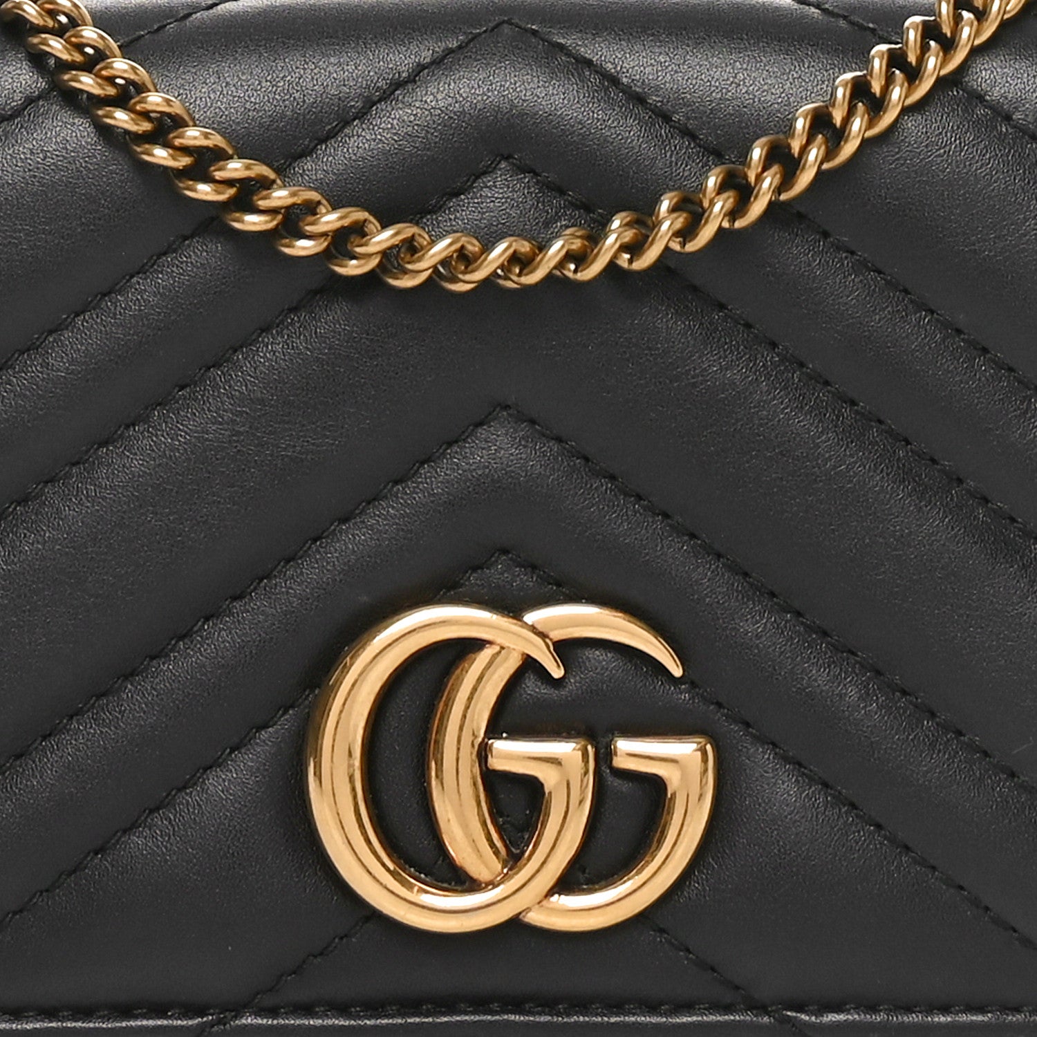 Gucci Calfskin Matelasse GG Marmont Mini Bag Black 7 of 10