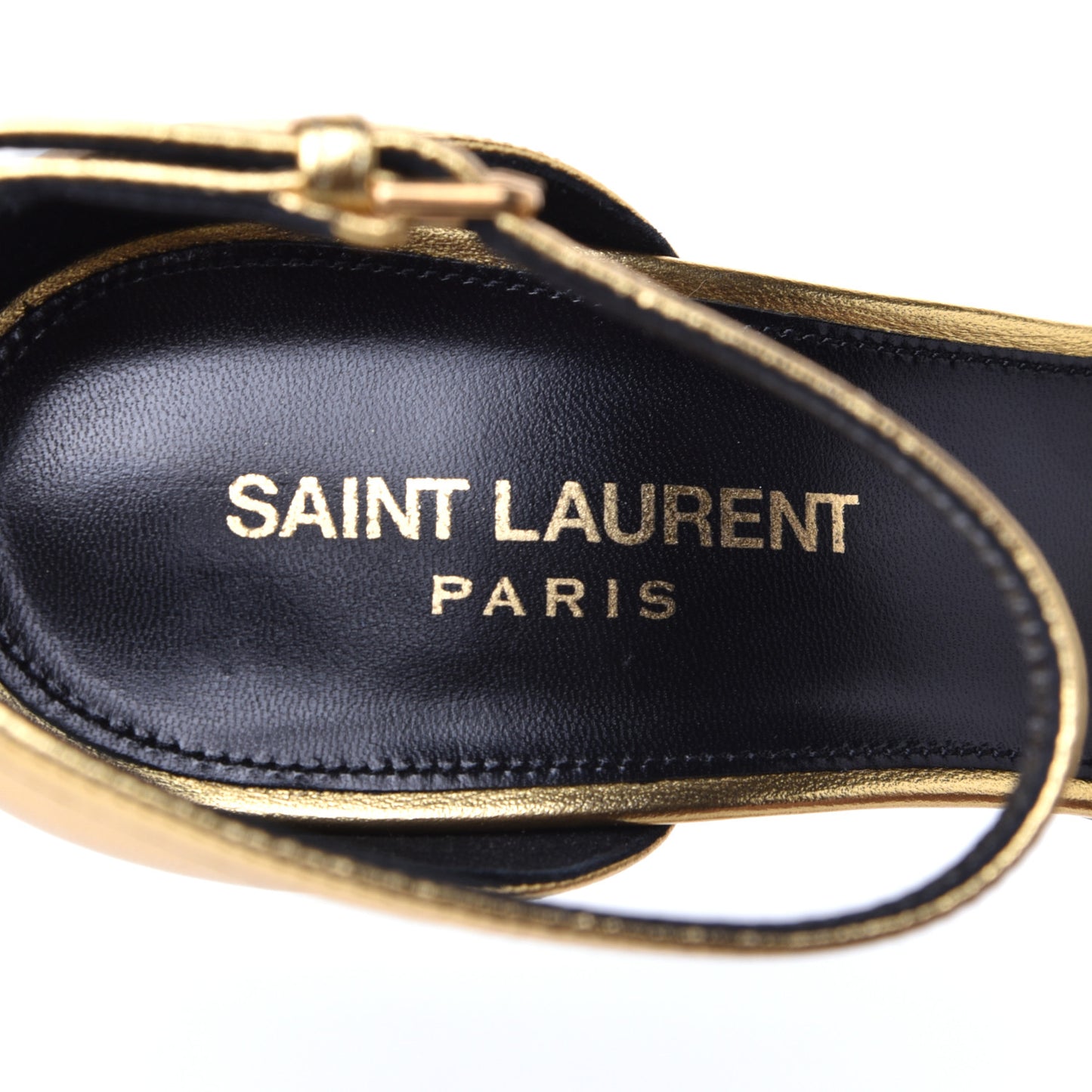 Metallic Lambskin Opyum 110 Sandals 37 Oro