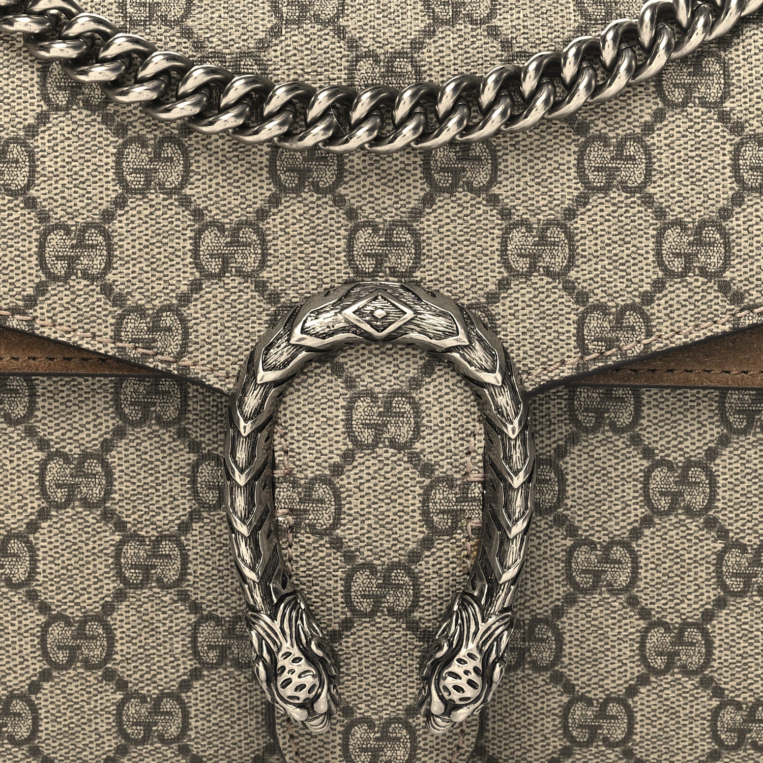 Gucci GG Supreme Monogram Small Dionysus Shoulder Bag Taupe 9 of 12
