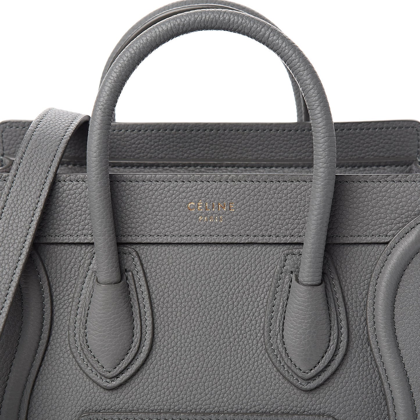 Drummed Calfskin Nano Luggage Kohl