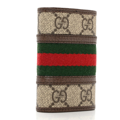 Gucci GG Supreme Monogram Web Ophidia 6 Key Holder Case Beige New Acero 3 of 9