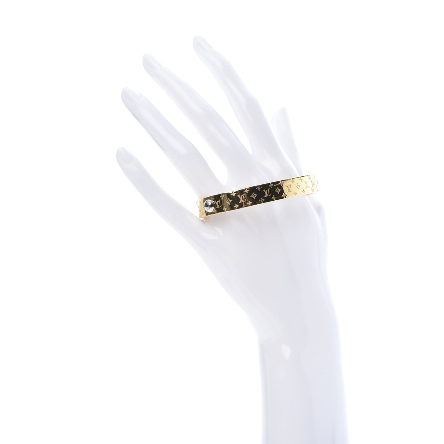 Brass Monogram Nanogram Cuff M Gold