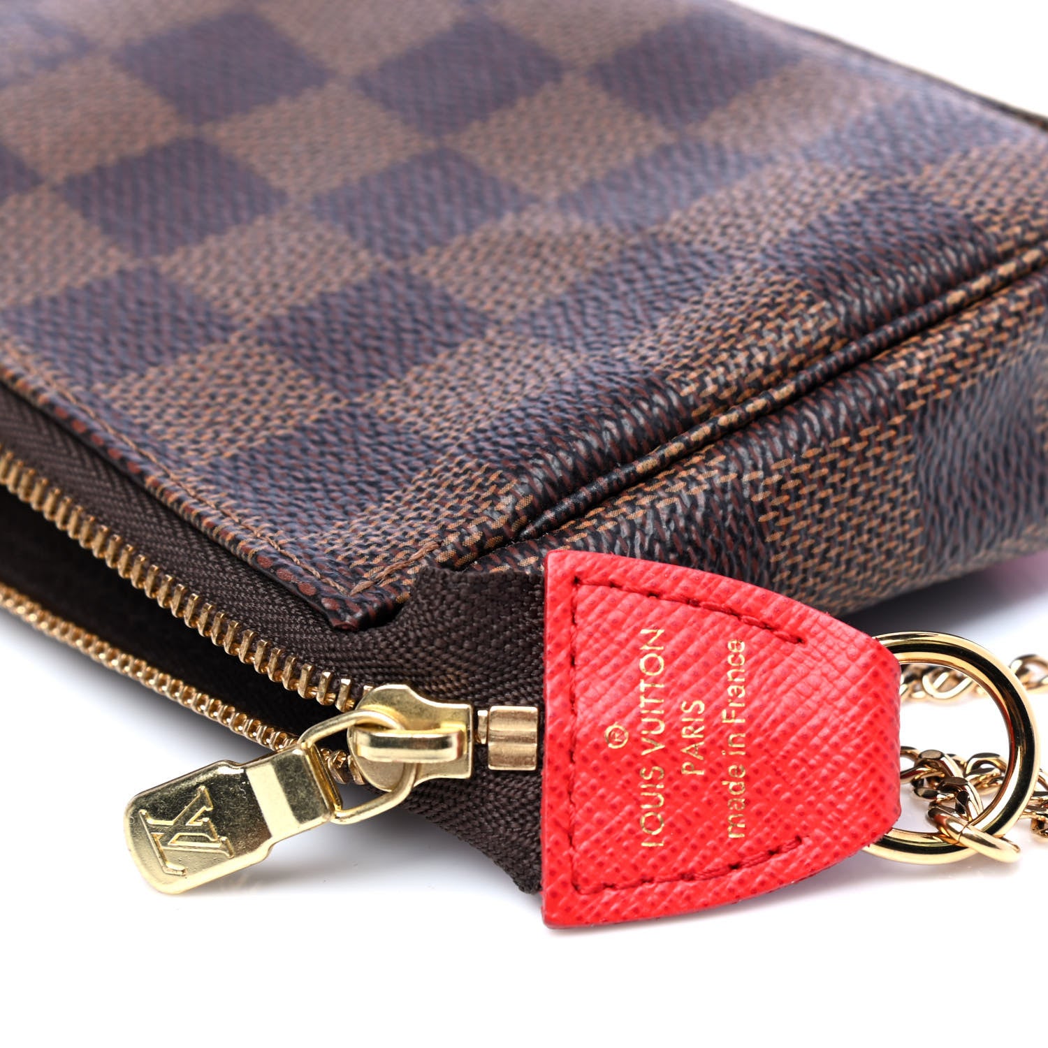 Louis Vuitton Damier Ebene 2019 Christmas Animation Mini Pochette Accessories Red 4 of 4