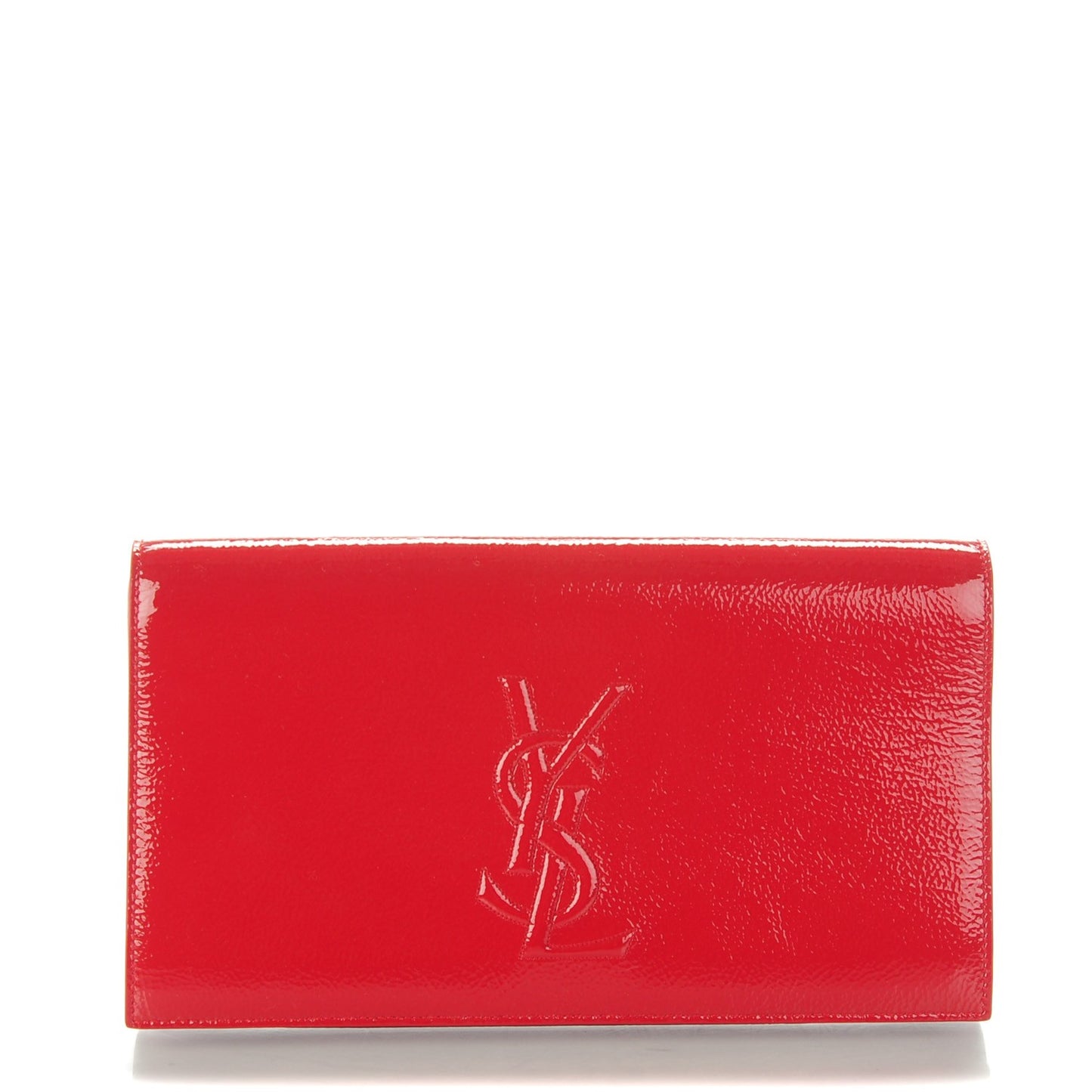 Textured Patent Monogram Large Belle De Jour Clutch Red