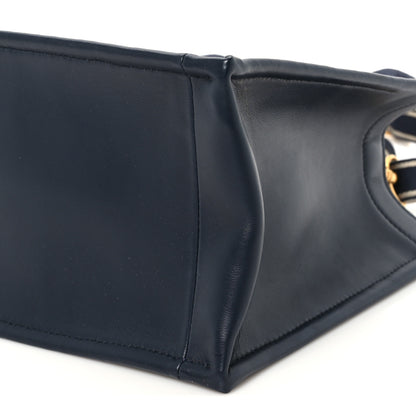 Christian Dior Oblique Calfskin Small Book Tote With Strap Blue Multicolor 10 of 10