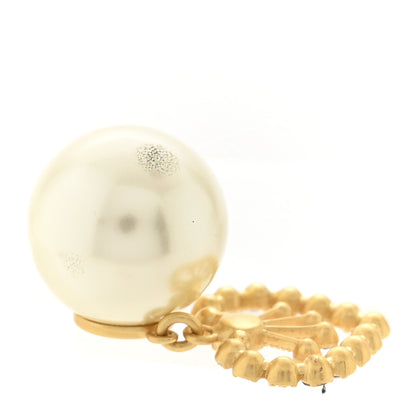 Christian Dior Pearl Crystal Heart Tribal Earrings Gold Multicolor 5 of 7