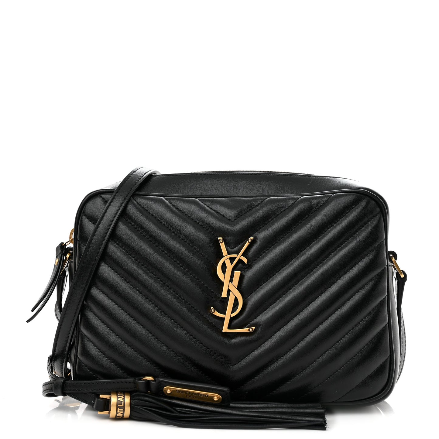 Calfskin Matelasse Monogram Lou Camera Bag Black