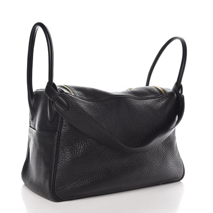 Hermes Taurillon Clemence Lindy 34 Black 3 of 6