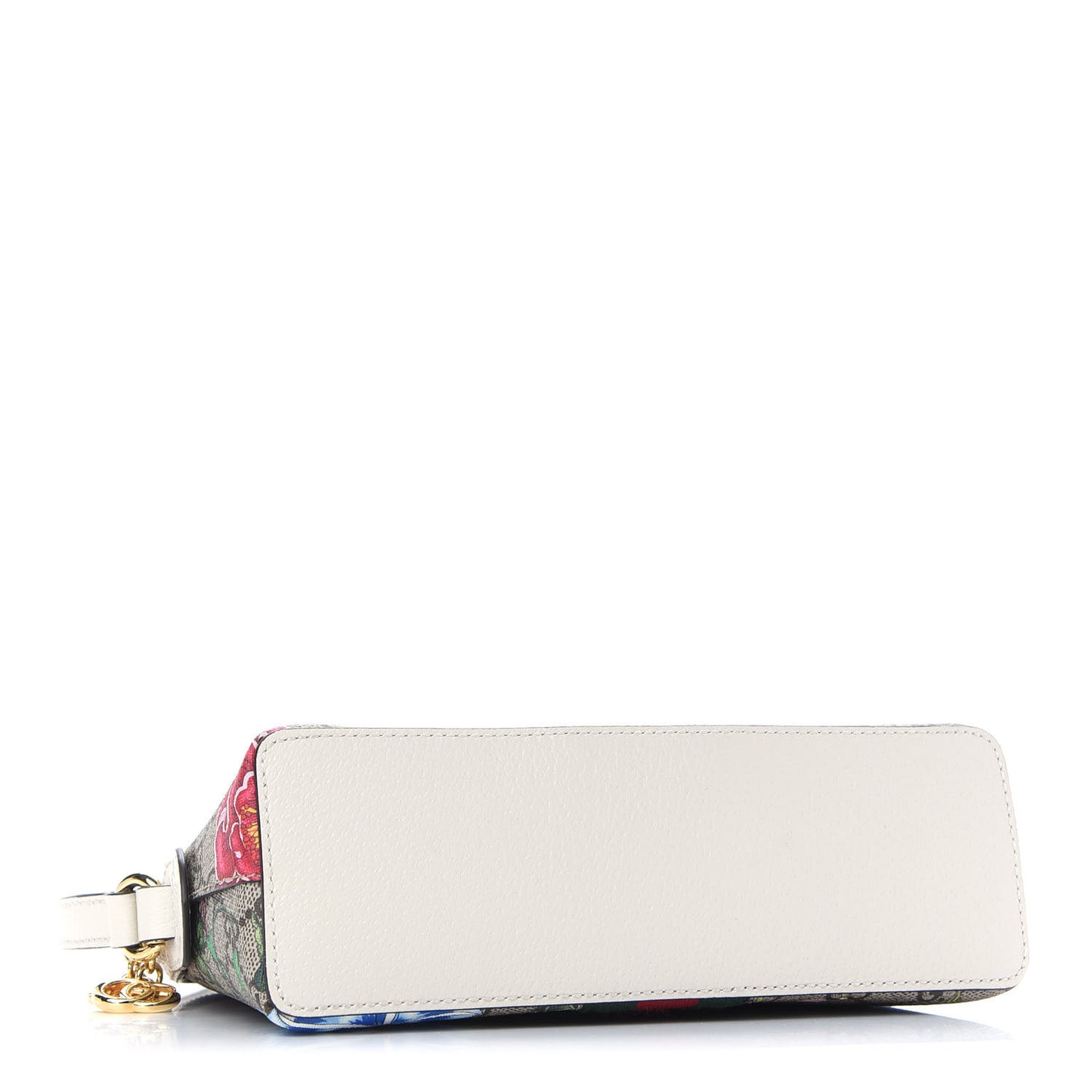 GG Supreme Monogram Flora Web GG Small Ophidia Dome Shoulder Bag White