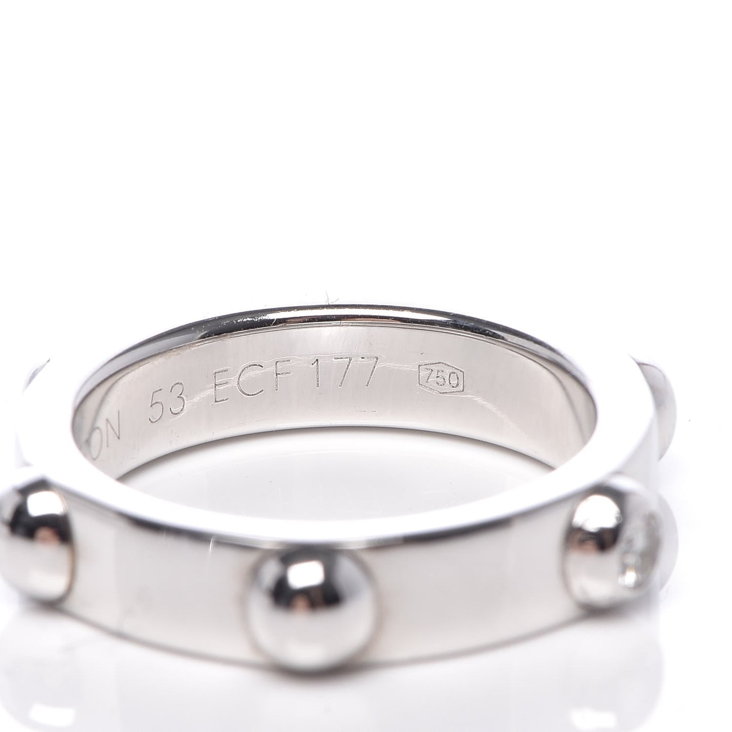18K White Gold Diamond Bague Clous Ring 53 6.25