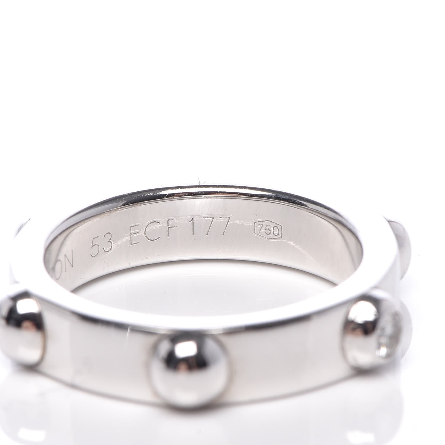Louis Vuitton 18K White Gold Diamond Bague Clous Ring 53 6.25 5 of 5