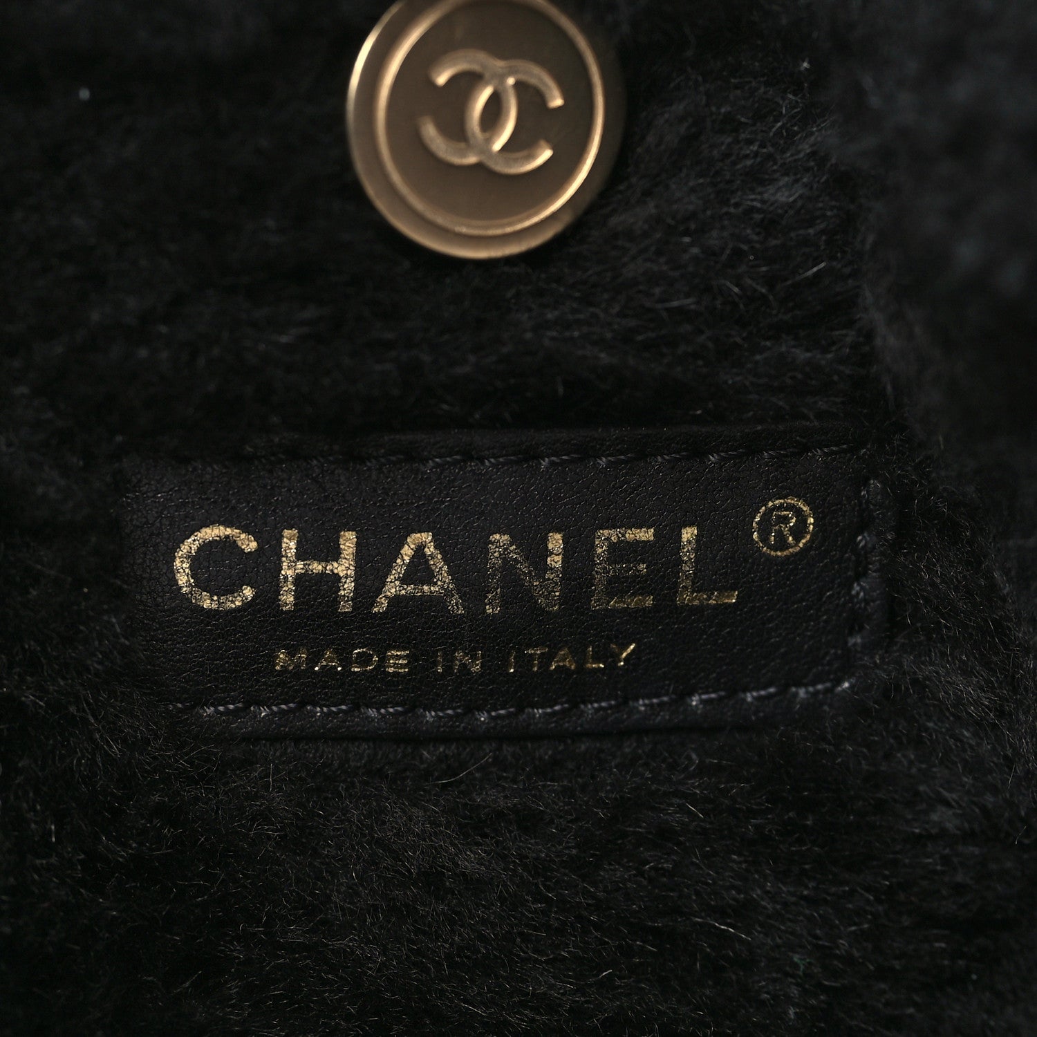 Chanel Shearling Suede Quilted Fur Flap Black 5 of 12