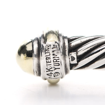 David Yurman Sterling Silver 14K Yellow Gold 7mm Cable Classics Bracelet 2 of 4