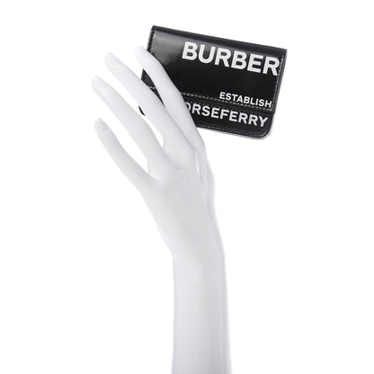 Burberry Coated Canvas Horseferry Print Mini Jody Chain Card Case Black 3 of 8