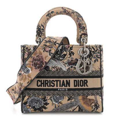 Christian Dior Canvas Embroidered Jardin D'Hiver Medium Lady D-Lite Beige Multicolor 1 of 13