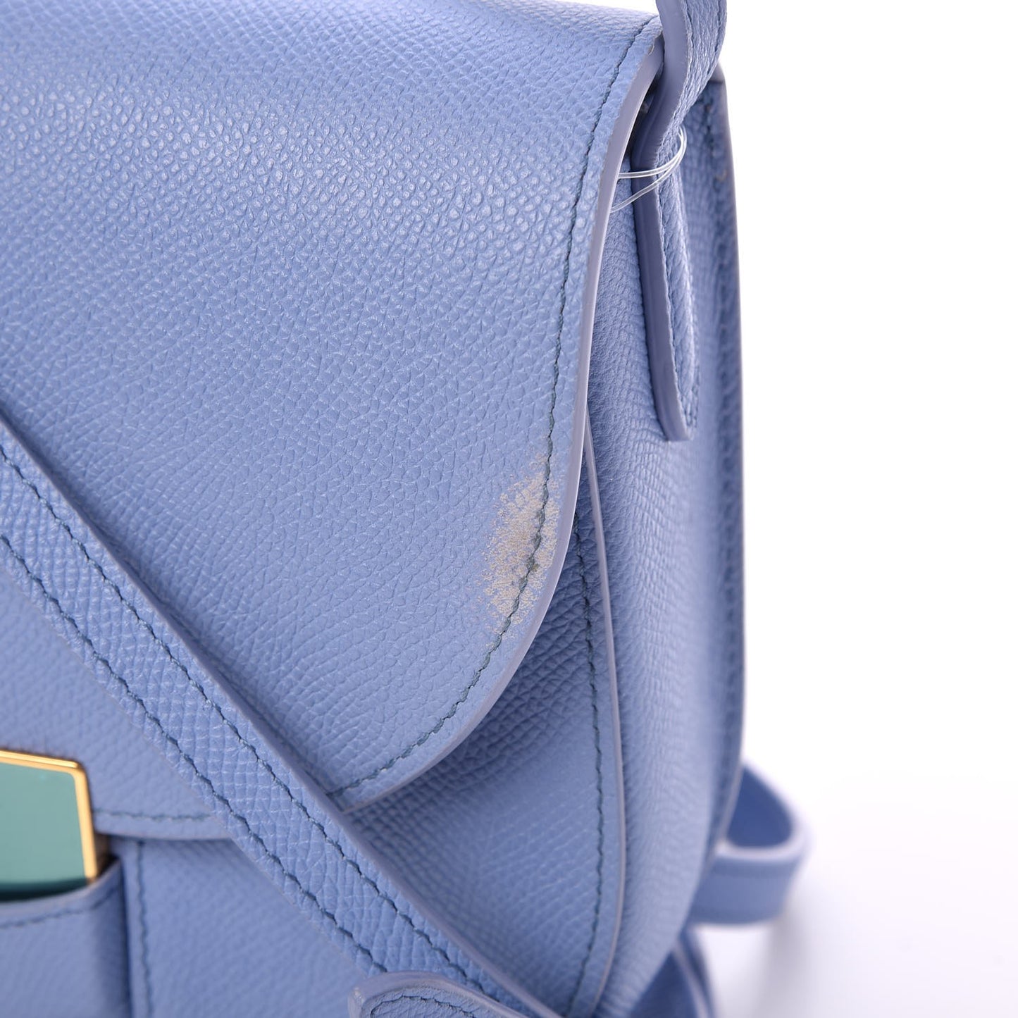 Grained Calfskin Small Trotteur Porcelain