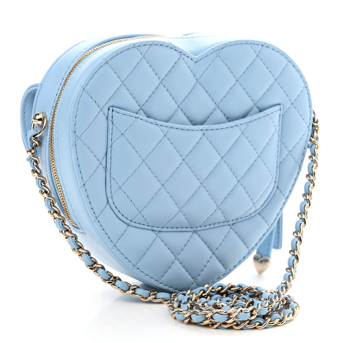 Lambskin Quilted CC In Love Heart Bag Light Blue