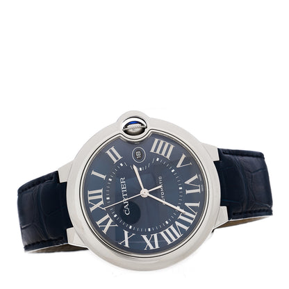 Cartier Stainless Steel Alligator 42mm Ballon Bleu De Cartier Automatic Watch Blue 2 of 5