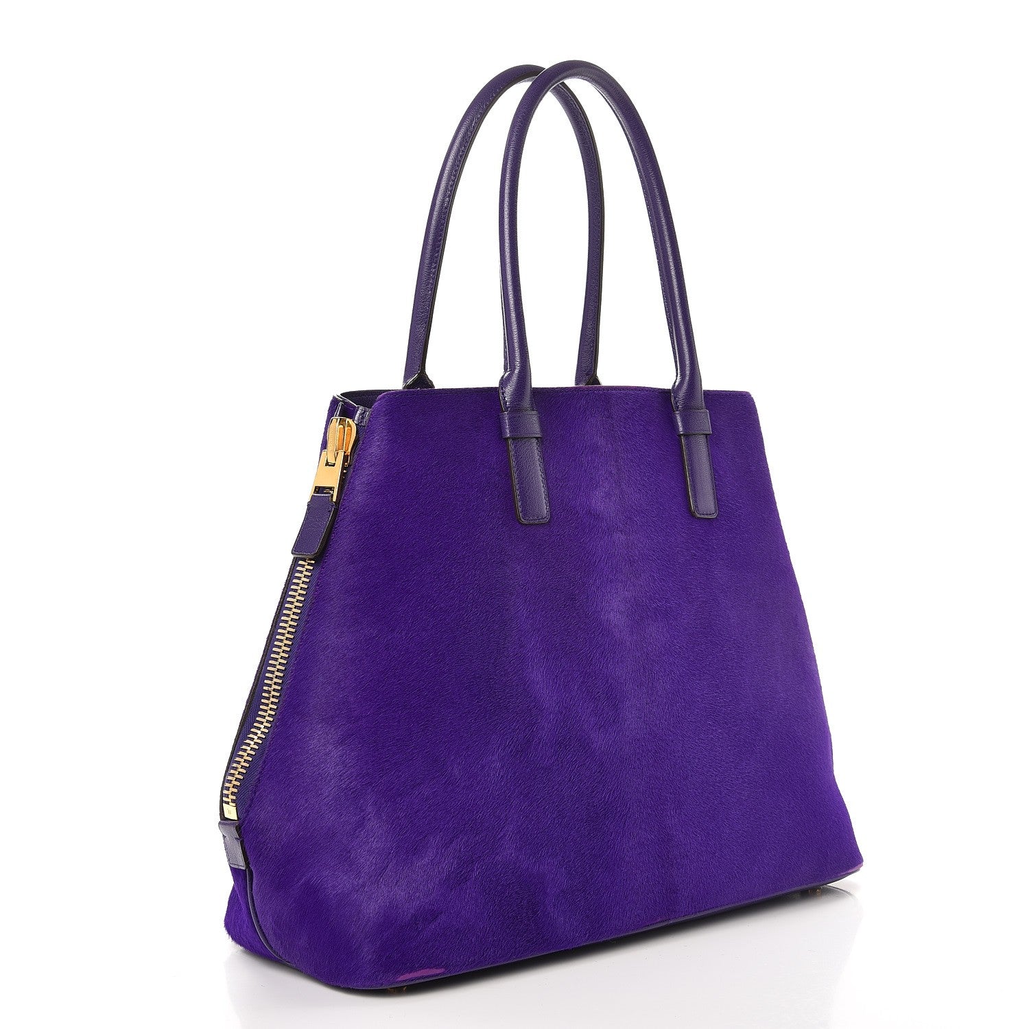 Tom Ford Calf Hair Medium Jennifer Trapeze Tote Purple 3 of 16