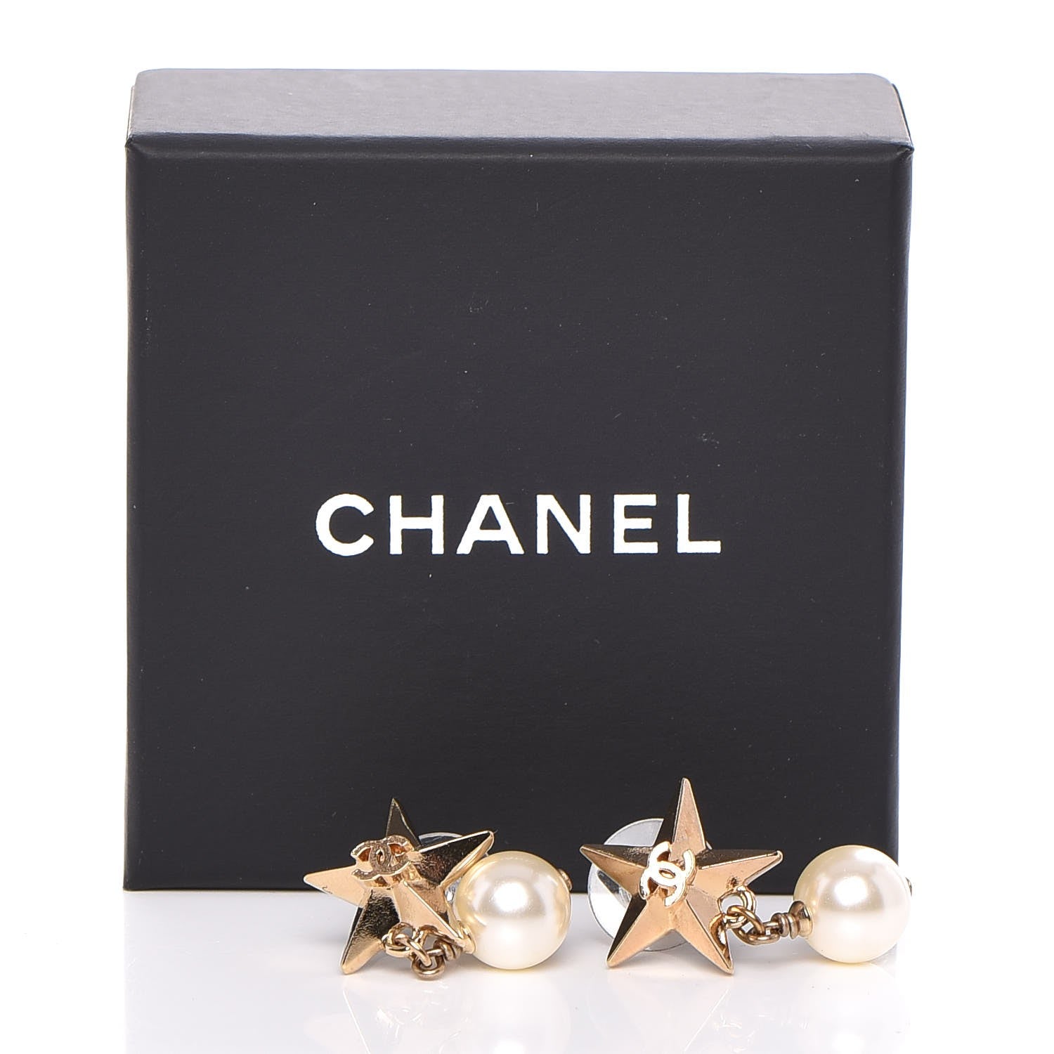 Chanel Pearl CC Star Drop Earrings Gold 6 of 6