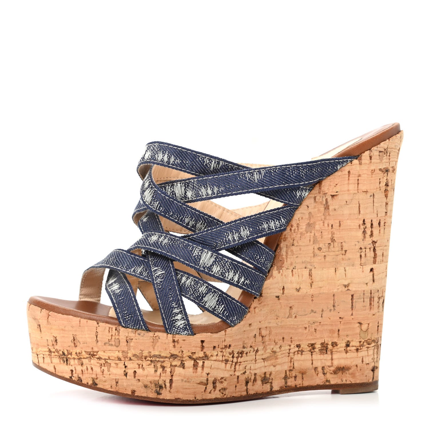 Christian Louboutin Ribbon Corniche 140 Sandals 38 Denim 1 of 10