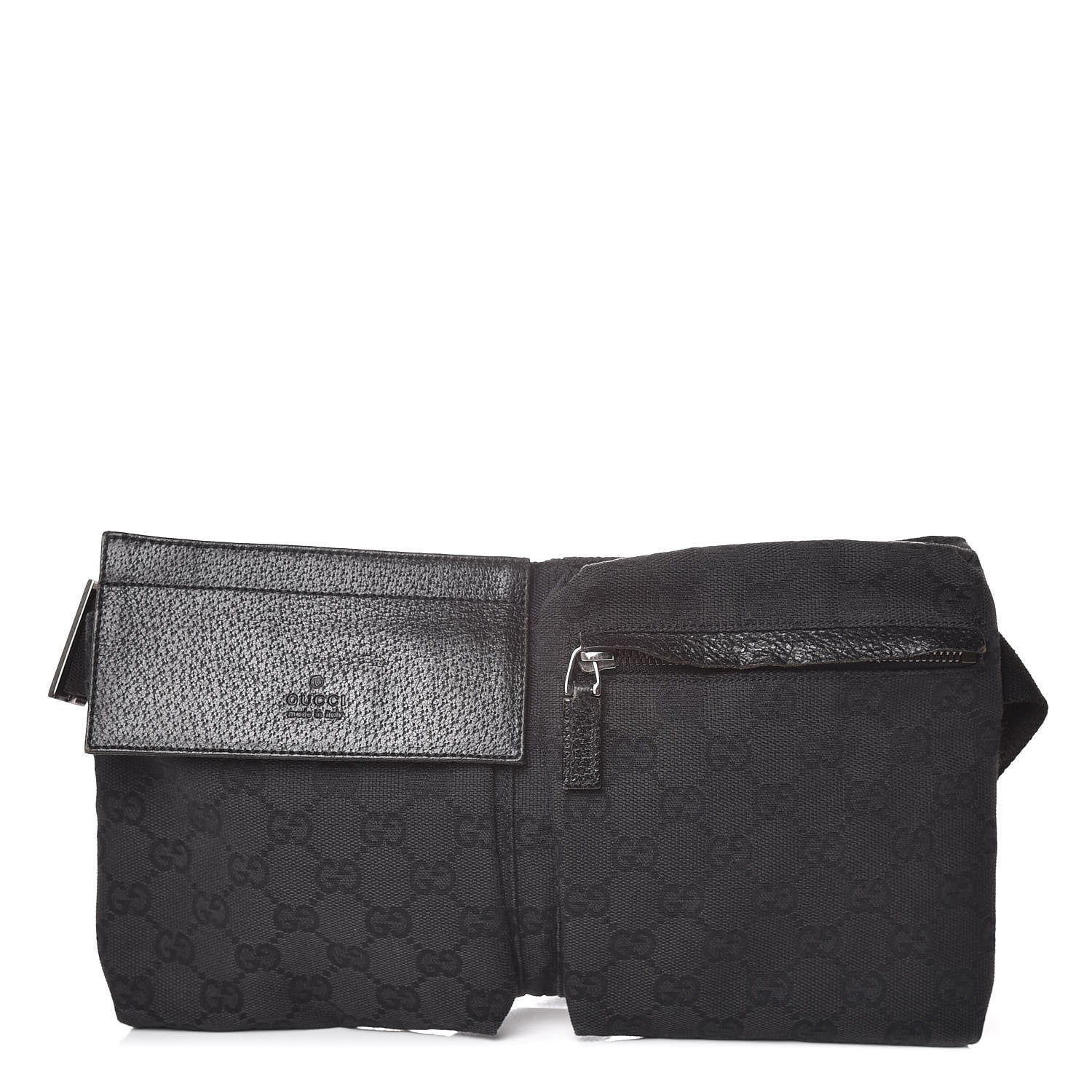 Gucci GG Monogram Double Pocket Belt Bag Black 1 of 11