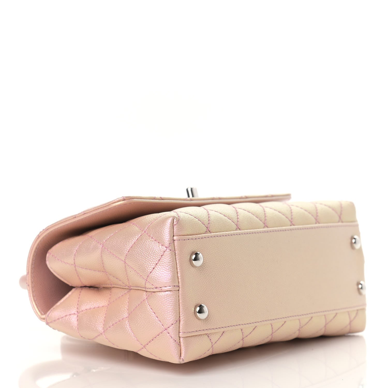 Chanel Iridescent Caviar Quilted Mini Coco Handle Flap Pink 4 of 9