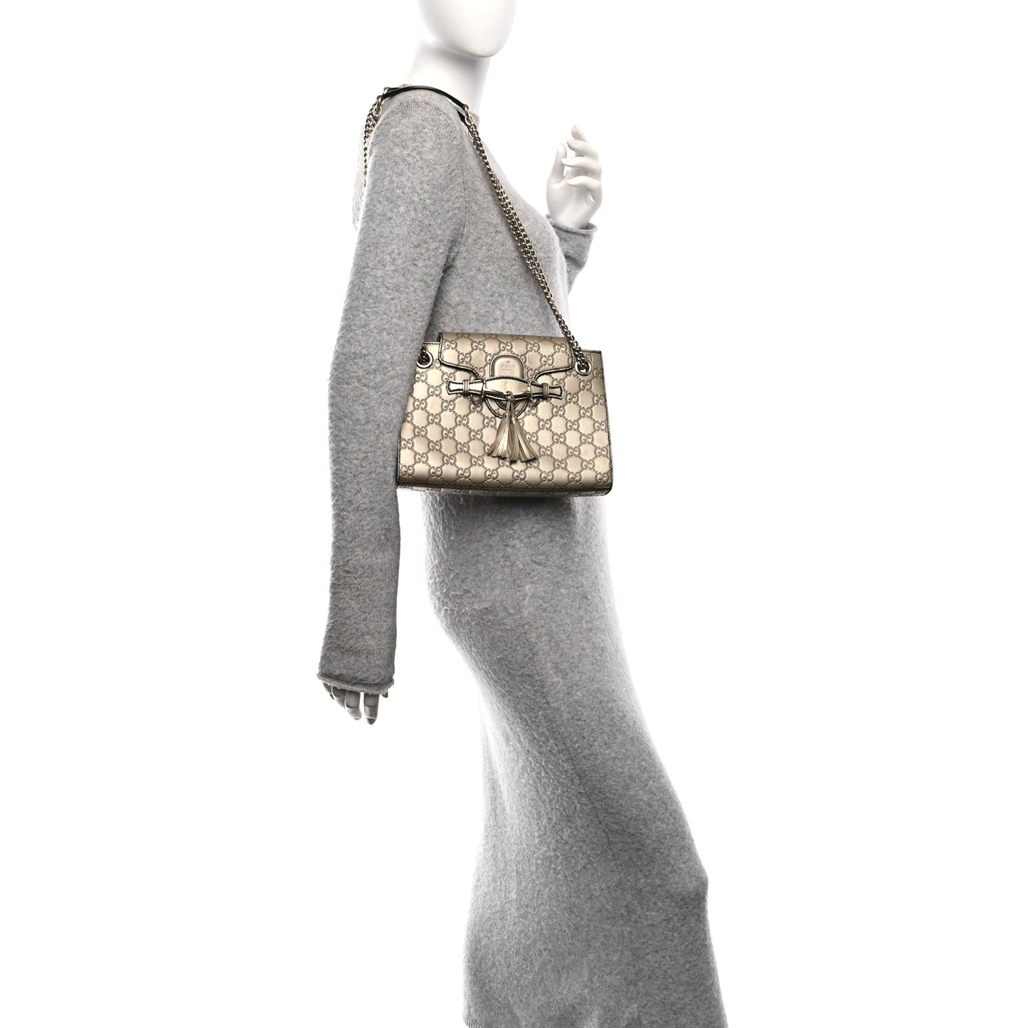 Shine Guccissima Small Emily Chain Shoulder Bag Gold