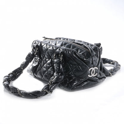 Chanel Distressed Lambskin Lady Braid Small Tote Black 6 of 8