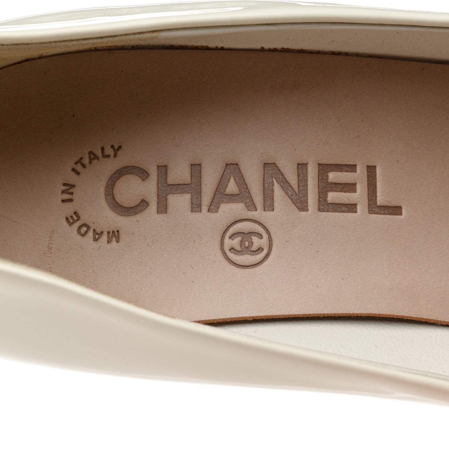 Chanel Patent Cap Toe CC Pumps 38.5 White Black 7 of 8