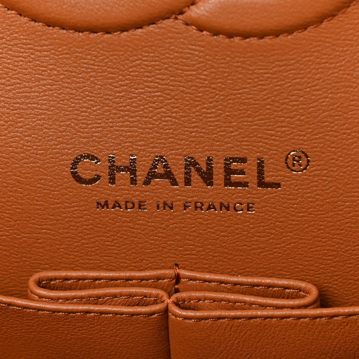 Caviar Quilted Medium Double Flap Light Brown